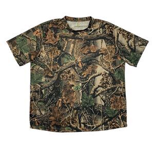 Green Mark T Shirt Mens XL Extra Large Camo Seclusion 3D Forest Print Hunting